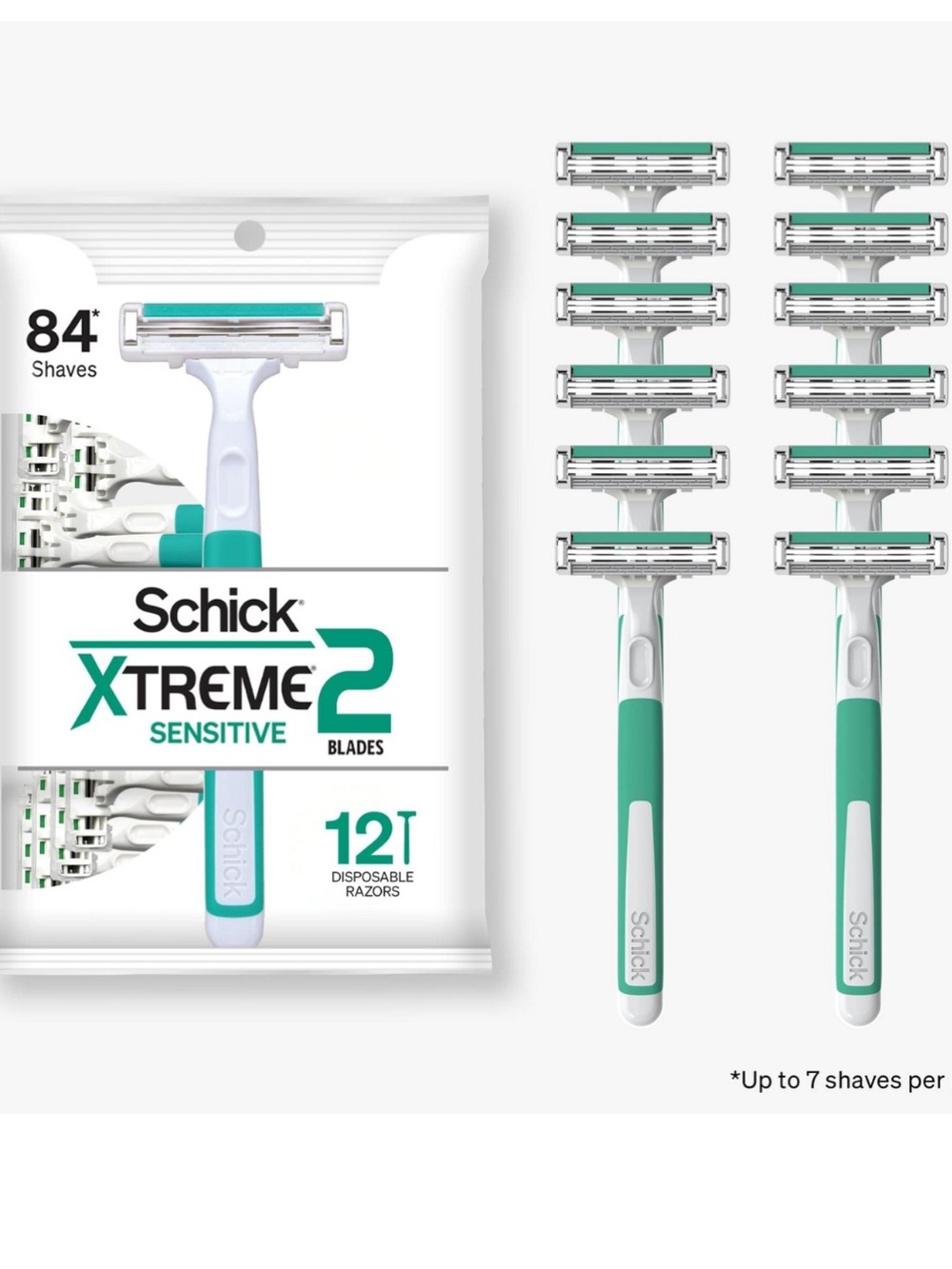 2 Packs Schick ST2 Sensitive Skin Men's Disposable Razors - 24 Count Total